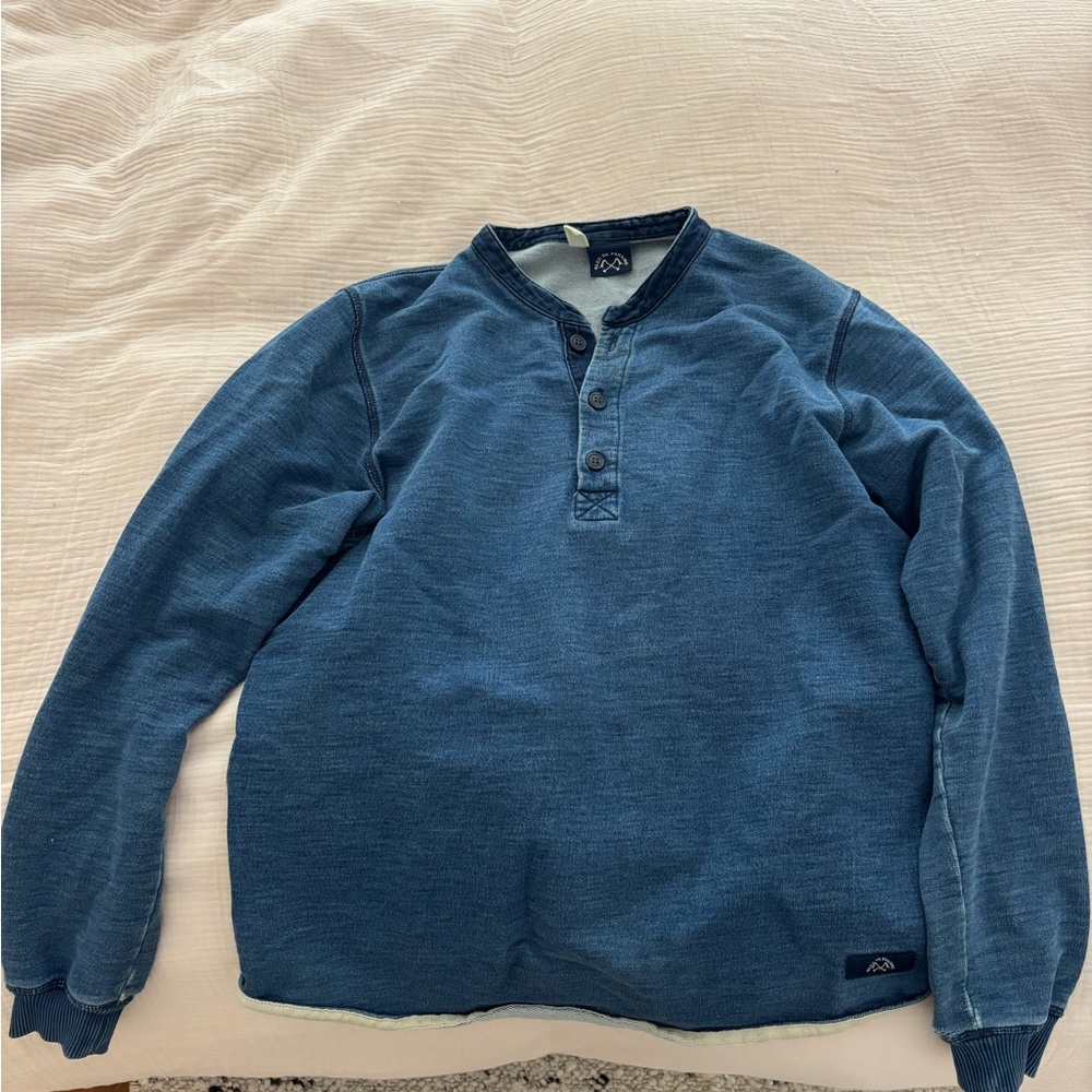Blue Henley Sweatshirt - Bleu de Paname